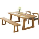 Timber's Team DORA-Ahşap Yemek Masası / Ağaç Toplantı Masası / Çalışma Masası - Ahşap Ayaklı - 80 x 120