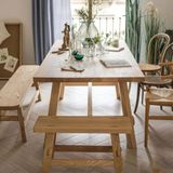 Timber's Team MİLDA -Ahşap Doğal Kütük Yemek / Toplantı / Çalışma Masası - 80 x 120