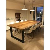 Timber's Team Yuna Ahşap Kütük Yemek Masası / Toplantı Masası / Çalışma Masası U Ayak - 80 x 160