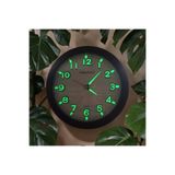 Time Gold Fosforlu 3D Bombeli Cam Sessiz Akar Saniye Siyah Duvar Saati Çap 31 cm