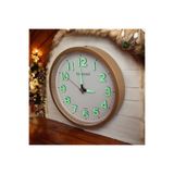 Time Gold Fosforlu 3D Kabartma Rakam Mini Küçük Saat Duvar Saati Çap 22 Cm Gold