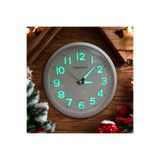 Time Gold Fosforlu 3D Kabartma Rakam Mini Küçük Saat Duvar Saati Çap 22 Cm Gümüş