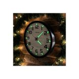 Time Gold Fosforlu Karanlıkta Parlayan Sessiz Akar Saniye Duvar Saati Siyah 28 cm