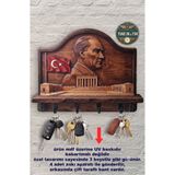 time in a tin retro 1960 2D Ahşap Anahtar Askılığı Retro Atatürk ve Anıtkabir Temalı Dekoratif Duvar Anahtar Askısı