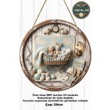 Time in a Tin Retro 1960 Bebek Kapı Süsü - Ahşap Görünümlü 3D Etkili Vintage Erkek Bebek Odası Kapı Süsü - 5Mm Mdf (29 Cm)