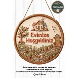 Time in a Tin Retro 1960 Dış Kapı Süsü Sevimli Ev Ve Kuş Temalı "Evimize Hoşgeldiniz" Dekoratif Dış Kapı Ve Duvar Süsü - Ahşap Mdf (29X29Cm)