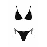 TIME MUSE SAVANNA Dekoratif Dikiş Detaylı Siyah Üçgen Bikini Takım