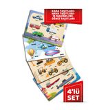 TIME TABLE ahşap eğitici öğreticİ TAŞITLAR SETİ KARA DENİZ HAVA TASITLARI İŞ MAKİNELERİ 4 PARÇA
