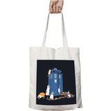 Time Travellers Cats Doctor Who Tardis Iki Tarafı Kalıcı Baskılı Yıkanabilir Çanta