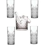 Timeless Rakı Bardağı Buz Kovası Seti '5 Parça' - Şeffaf - 5 Adet