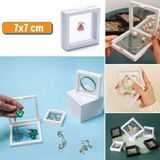 Timestart 7x7 cm Standlı 3D Takı Ziynet Hatıra Koleksiyon Saklama Kutusu Şeffaf Film Çerçevesi