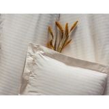 Timestart Çift Kişilik Saten Nevresim Takımı Elegante Stripe Ekru