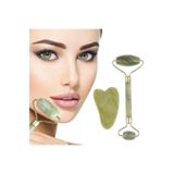 Timestart Çift Taraflı 2li Cilt Yüz Masaj Aleti Jade Roller Yeşim Taşı Seti