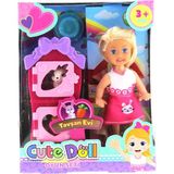 Timestart Doll Mini Bebek Tavşanlı ve Iki Katlı Kulübe Oyun Seti