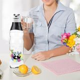 Timestart Sevimli Panda Tasarımlı Cam Suluk Sızdırmaz 1000 ml