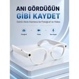 Timion Beyaz Bluetooth Akıllı Gözlük Dahili Kameralı Fotoğraf Video Kayıt Yapay Zeka Çeviri - 1 - Renkli