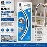 Timion Kuğu Evye - Lavabo Uzun Mix Batarya Borusu Krom Kaplama - Vakumlu - Süzgeçli Uç (5148)