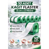 Timion Timion Kağıt Flaster 5 cm x 5 M 10 Adet Medikal Sabitleme Bandı Hassas Ciltler Için Lüt - Renkli - Standart