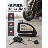 Timion Titreşim Sensörlü Alarmlı Motosiklet Disk Kilidi 14MM Çelik Çift Kilitleme
