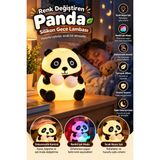 Timion Yatak Odası Çocuk Odası Için Renk Değiştiren Panda Silikon Gece Lambası - 1 - Renkli