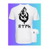 TİMİSİVA(36) Unisex Oversize KURT TÜRK BAYRAĞI Baskılı Bisiklet Yaka Kısa Kollu SİYAH T-shirt