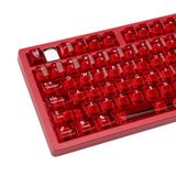 TIMSEKER Kristal Kırmızı Şeffaf Keycaps Seti, 114 Tuşları Serin Şeffaf Keycaps ANSI RGB Oyun Klavyesi, PC Malzeme Kiraz Profili Keycaps Yüzde 60 Özel Kiraz Mx Keycaps Arkadan Aydınlatmalı