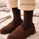 Tina Atelier 6 Çift Pamuklu Düz Erkek Soket Çorap Kahve Melanj Seti - 39 - 42 - Acı Kahverengi - Bej Melanj - Sütlü Kahverengi