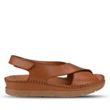 TINA-G Kadın Deri Sandalet Taba
