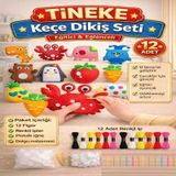 Tineke 12 Adet Çocuklar Için Kendin Yap Montessori Keçe Dikiş El Sanatları Seti 3 Yaş Üzeri Çocuklar Için 12