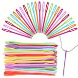 TİNEKE 25 Adet 6 Renk 9 Cm Karışık Plastik Yün Iğnesi, Çocuklar Için Eğitici Iğne