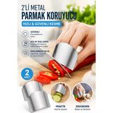 Tineke 2li Metal Parmak Koruyucu Hızlı ve Güvenli Kesme Paslanmaz Çelik Koruyucu Aparatı - 2 Adet