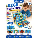Tineke 3+ Yaş Keçe Eğitim Kitabı Montessori Eğitici Aktivite Oyuncağı Beceri ve Zeka Geliştirici Çocuk Kitabı 4 Sayfa Mavi-Ing