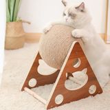 Tineke Ahşap Ipli Kedi Oyuncagi Topu Kedi Tırmalaması - Küçük Boy