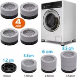 Tineke Beyaz Eşya Ayağı Çamaşır Makinesi Mobilya Titreşim Önleyici Kaydırmaz ve Yükseltici 4 Lü Set Gri - 3,5 CM
