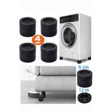 TİNEKE HOME Beyaz Eşya Ayağı Çamaşır Makinesi Mobilya Titreşim Önleyici Kaydırmaz Yükseltici 4 Lü SİYAH 6 Cm