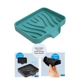 TİNEKE HOME Silikon Mutfak, Banyo Su Giderli Vantuzlu Esnek Sabunluk TURKUAZ Renk
