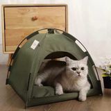 TİNEKE Kedi Kamp Çadırı Kedi Evi Derin Uyku & Serin Yazlık Evi Yumuşak Yatağı Çıkarılabilir Minder S Beden