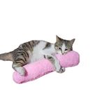 Tıneke Kedı Oyuncagı Sarılma Yastıgı Uyku Oyuncagı Kedı Otlu 30 Cm Pelus ( 1 Adet) Pembe