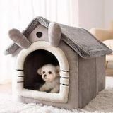 Tineke Klasik Model Kedi Evi Yumuşak Kedi Yatağı Derin Uyku Ve Kış Evi Çıkarılabilir Minder Gri M Beden