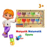 Tineke Manyetik Eğitici Renkli Sayma Eşleştirme Labirenti Eğitim Oyuncağı Ahşap Montessori Oyunu Dondurma