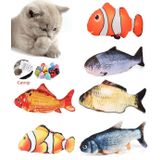 TİNEKE Peluş Kedi Oyuncağı Balık Kedi Nanesi Otlu Çıngıraklı 1 Adet 6 LI