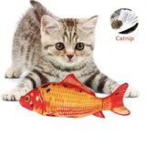 Tineke Peluş Kedi Oyuncağı Balık Kedi Nanesi Otlu Çıngıraklı 1 Adet Kırmızı Balık