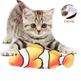 Tineke Peluş Kedi Oyuncağı Balık Kedi Nanesi Otlu Çıngıraklı 1 Adet Palyaço Açık