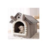 TİNEKE PETSHOP Klasik Model Kedi Evi Yumuşak Kedi Yatağı Derin Uyku Ve Kış Evi Çıkarılabilir Minder GRİ S BEDEN