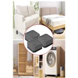 Tineke Robot Süpürge Mobilya Ayağı Ve Dolap Yükseltici Ayak Kaydırmaz Ve Yükseltici 4 Lü Gri Kare 4