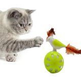 Tineke Tekerlekli Hacıyatmaz Kuş Kedi Oyuncağı Açık Yeşil 1 Adet Eğlenceli Oyun İçin