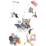 TİNEKE5 Li Set 1adet 90 Cm Olta 1adet Tüylü Top 1adet Vantuzlu Olta 1adet Ip Sarma Top 1 Adet Peluş Balık
