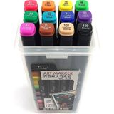 Tinge Art Marker Plastik Kutu Seti 12 Li - Renkli - Standart