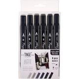 Tinge Twin Çift Taraflı Marker Kalemi 6lı Set Cool Grey - Renkli - Standart