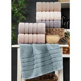 Tinimini Home Pamuk 6' Lı Havlu Set | Karışık Renkli | Parlak Çizgili | El Yüz Havlusu - 50 x 80 cm